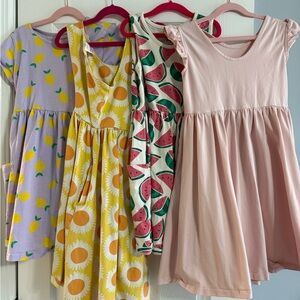 Hanna Andersson Kids Dress Set - Lemon, Sunflower, Watermelon, Pink